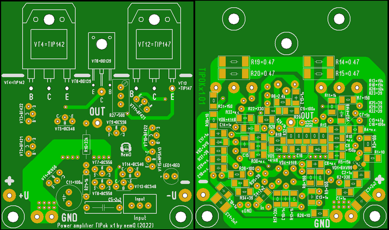 Общий вид печатной платы TIPOKx1.01 в окне программы Sprint Layout 5