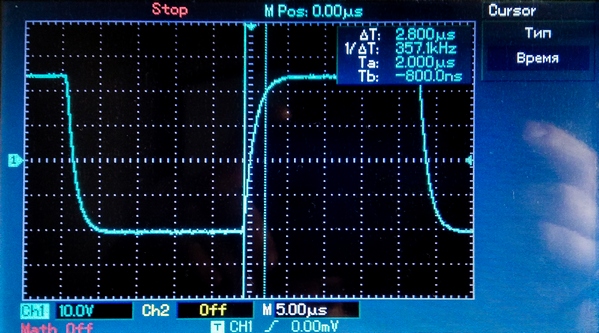 Время нарастания 2,8 мкс